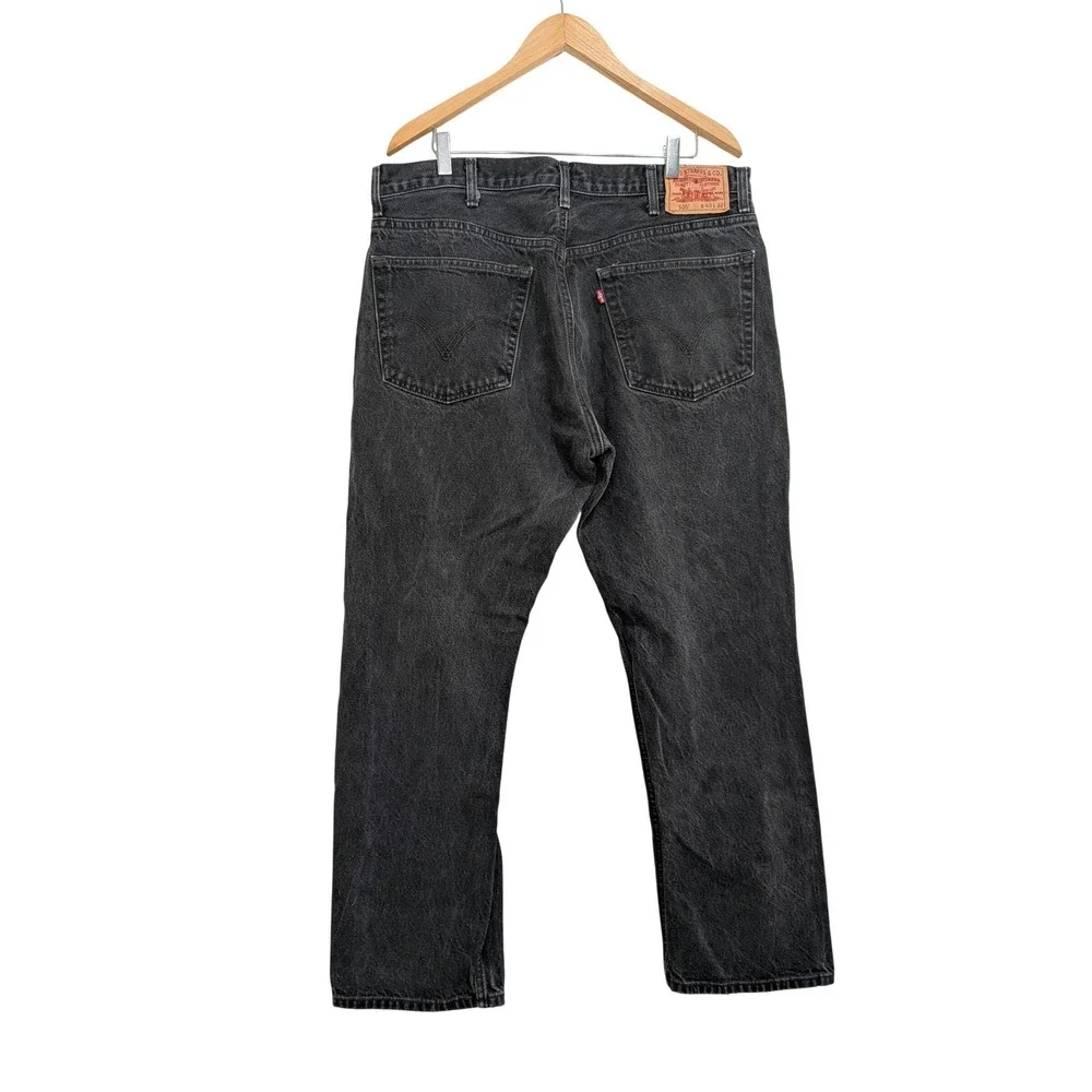 Levi's 505 Jeans Black Regular Fit Straight Leg Denim - 40x32